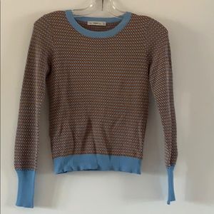 Zara Blue and Brown Patterned Sweater